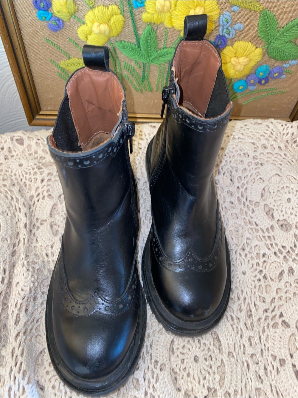 Zara Kids Classic Chelsea Boots with Brogue Trim